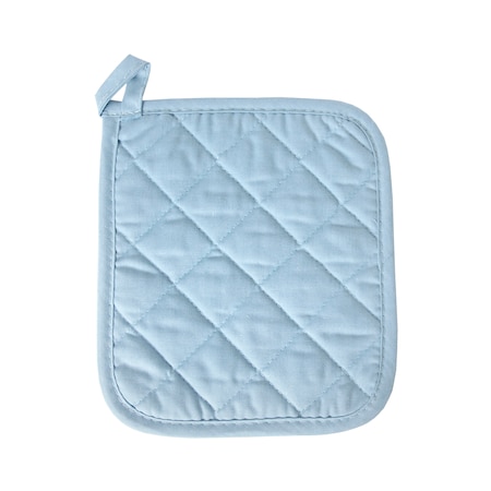 Ritz Concepts Solid Quilted Fabric Pot Holder 50 Poly/Cotton Light Blue, PK12 35110